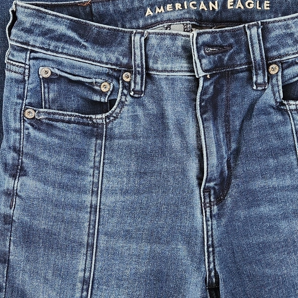 American Eagle Outfitters Women's Dark Festival Flare, Stretch Jeans, Size 4 - Picture 2 of 7
